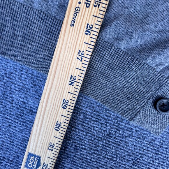 Chaps Button Front Cardigan Mens XL Heather Gray Pima Cotton Grandpa Academia - Picture 5 of 7